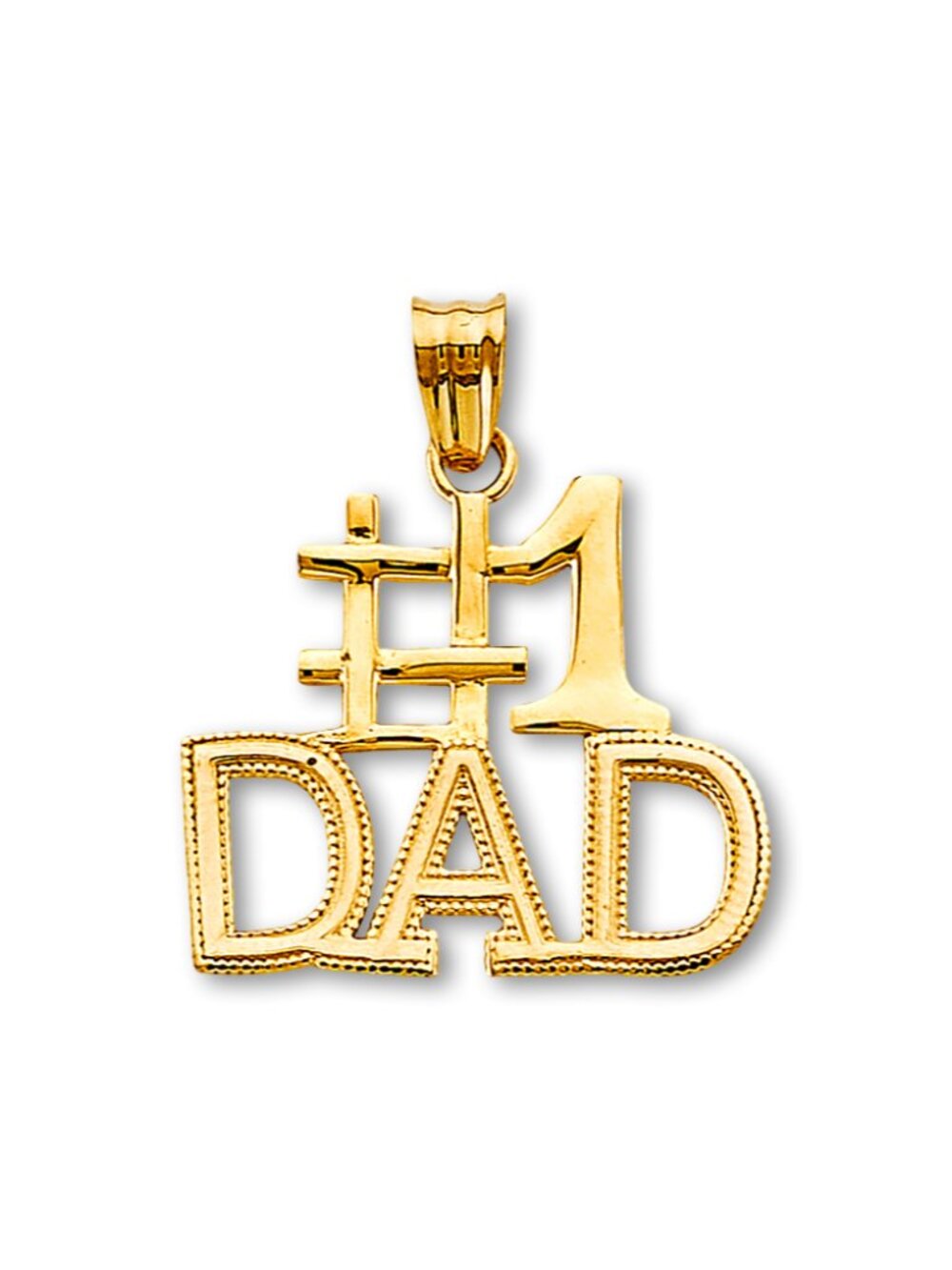 14K Gold #1 Dad Pendant | Solid Yellow Gold Father’s Day Gift By Tehrani Jewelry